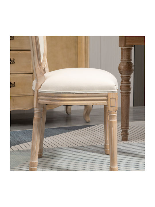 Dining Room Fabric Chair White 49x56x96cm 2pcs