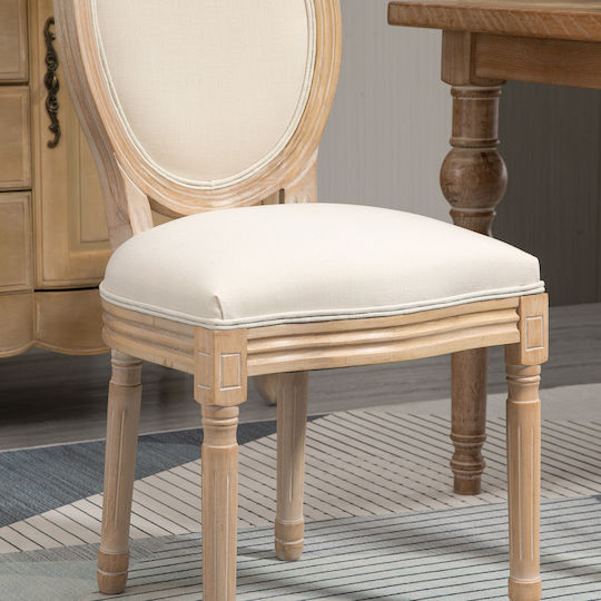 Dining Room Fabric Chair White 49x56x96cm 2pcs