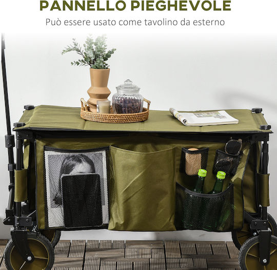 Foldable Garden Cart 108x55x93cm Metallic Four-wheel 125lt 108x55x93cm.