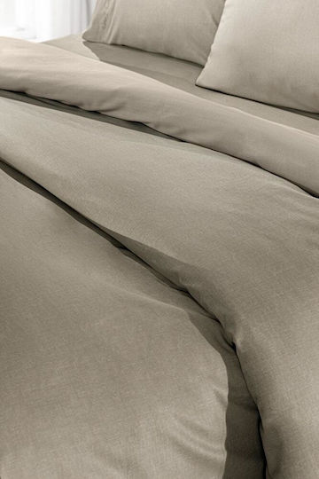 Guy Laroche Чаршаф King Size с Ластик 180x200+42см. Color Plus Taupe