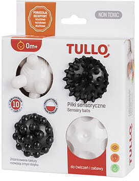 Tullo Sensory Black and White Balls with Sounds for 12+ Months
