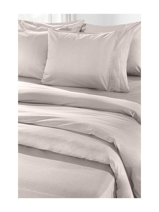 Guy Laroche Sheet for Single Bed with Elastic 100x200+32cm. Color Plus Perla