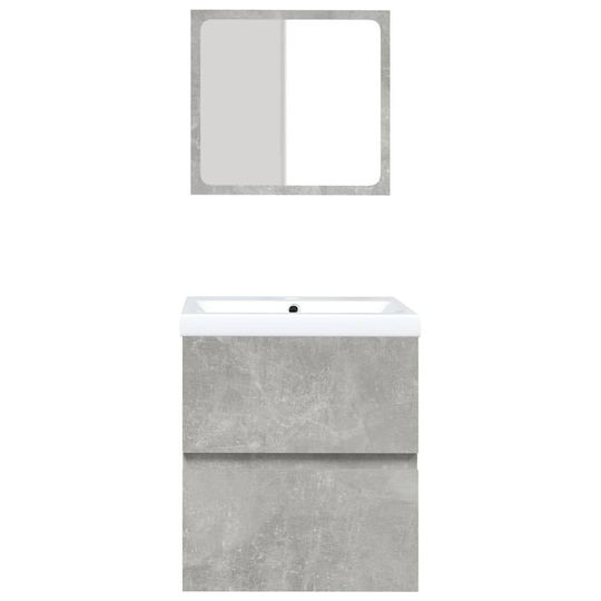 vidaXL Πάγκος με Νιπτήρα & Καθρέπτη Μ41xΒ38.5xΥ45cm Γκρι