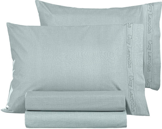 Guy Laroche Cearșaf Super dublu cu Elastic 160x200+32cm. Color Plus Mentă