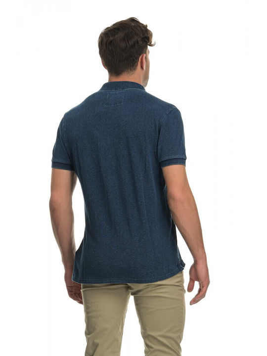 Garage Fifty5 Men's Short Sleeve Blouse Polo Navy Blue