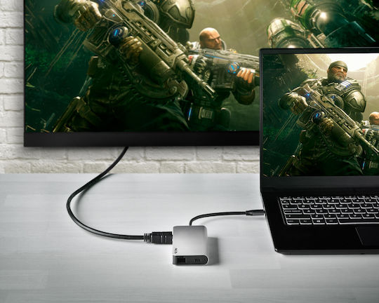 NGS Wonderdock 8 USB-C Docking Station mit HDMI 4K PD Ethernet Silber