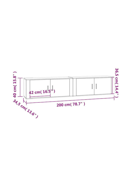 Έπιπλο Τηλεόρασης Λευκό Μ100xΠ34.5xΥ40cm