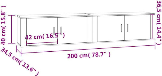 Έπιπλο Τηλεόρασης Λευκό Μ100xΠ34.5xΥ40cm