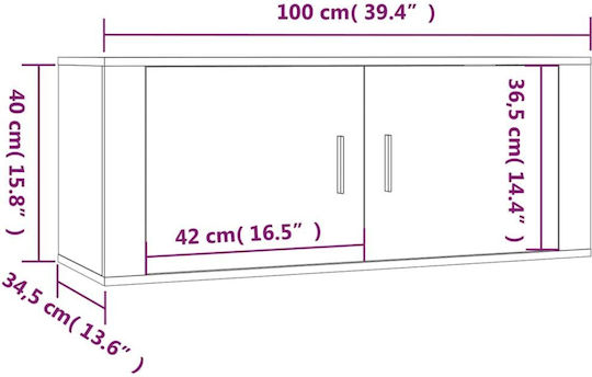 Έπιπλο Τηλεόρασης Λευκό Μ100xΠ34.5xΥ40cm