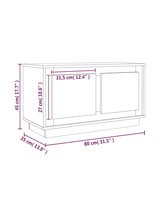 vidaXL TV-Ständer Grau M80xT35xH45cm