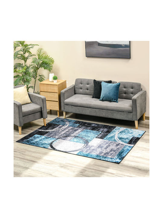 HomCom Rug Rectangular Blue / White / Black