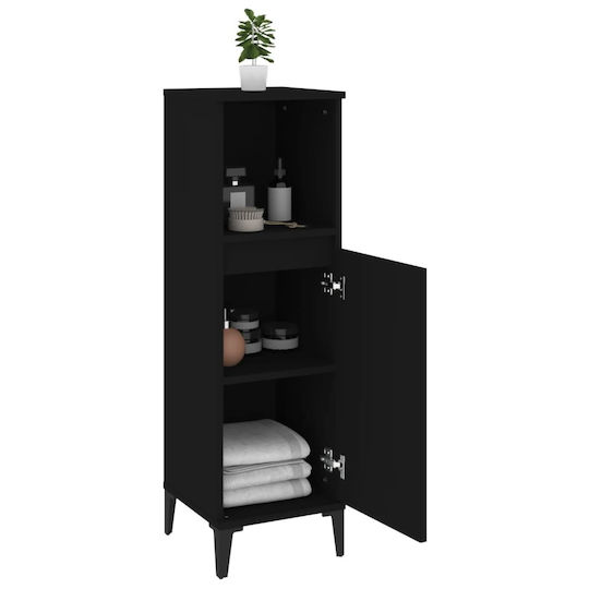 vidaXL Bathroom Cabinet L30xW30xH100cm Black