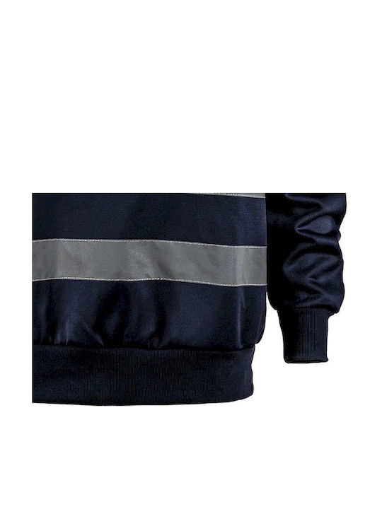 Stenso Glow Winter HV Ανδρικό Μακρυμάνικο Φούτερ Εργασίας Πορτοκαλί με Ανακλαστικές Ταινίες