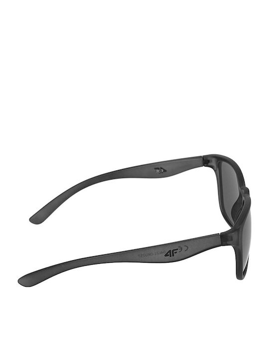 4F Herren Sonnenbrille mit Schwarz Kunststoff Gestell und Silber Spiegel Linse 4FSS23ASUNU023-20S