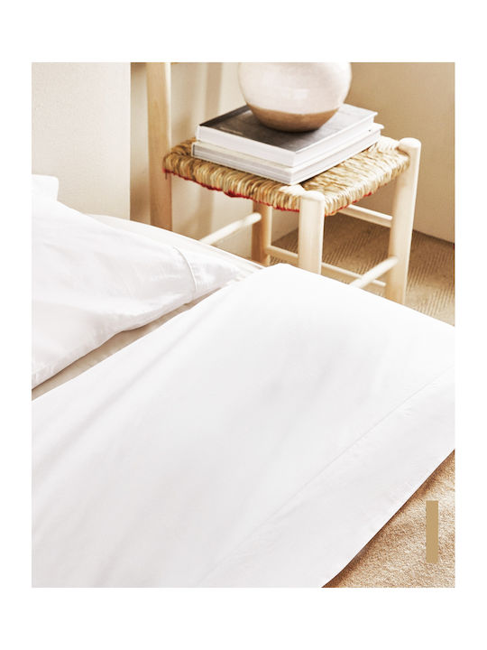 My Home Luxury Sheet Sets Single 160x260cm. Monochrome White 3pcs