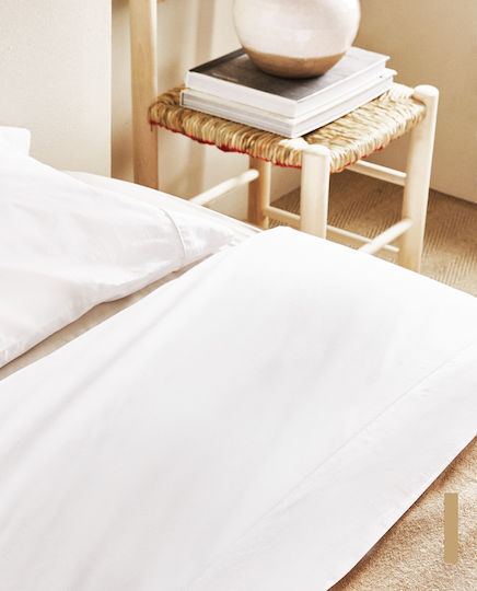 My Home Luxury Sheet Sets Single 160x260cm. Monochrome White 3pcs