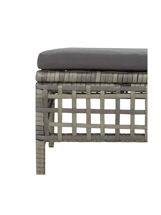 Metallischer Gartenhocker Würfel Außeneinsatz mit Grau Kissen 55x55x32cm