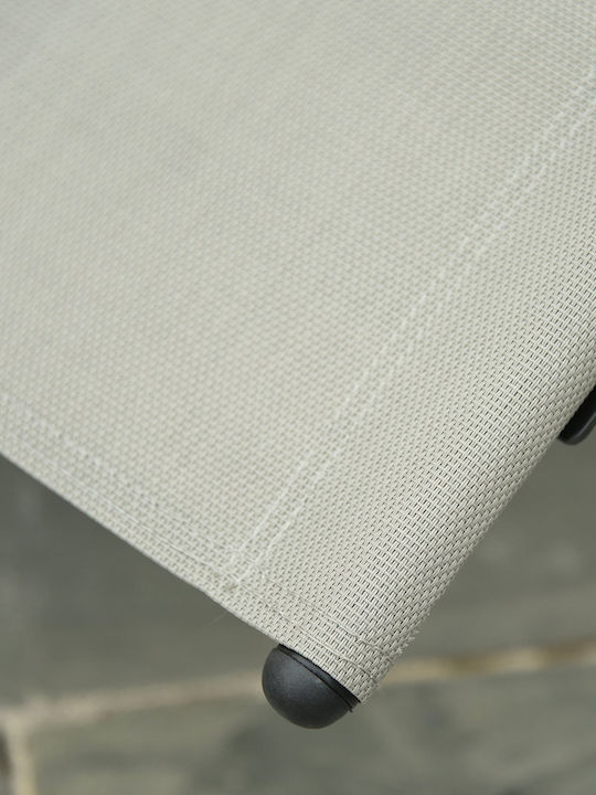Deckchair Metallic with Textilene Fabric Black 62x88x165cm.