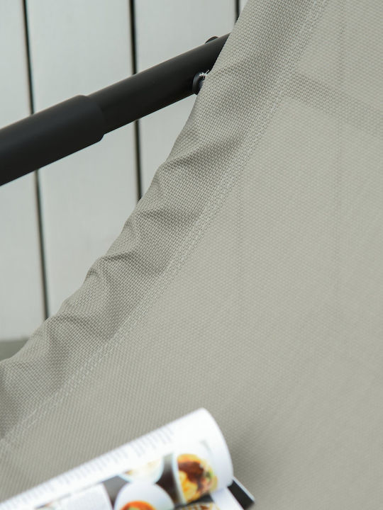 Deckchair Metallic with Textilene Fabric Black 62x88x165cm.