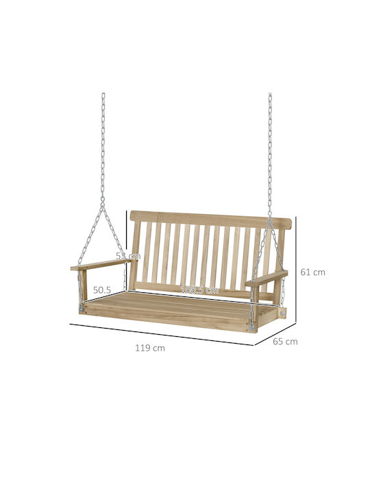 Wooden Swing Brown L119xW65xH61cm