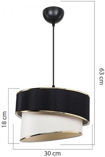 Pakketo Loopy Pendant Light Black with Socket E27 30x63cm