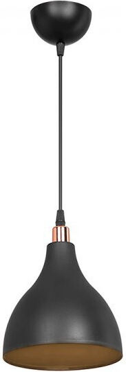 Pakketo Lofty Pendant Light Black Bell with Socket E27 18x18x56cm