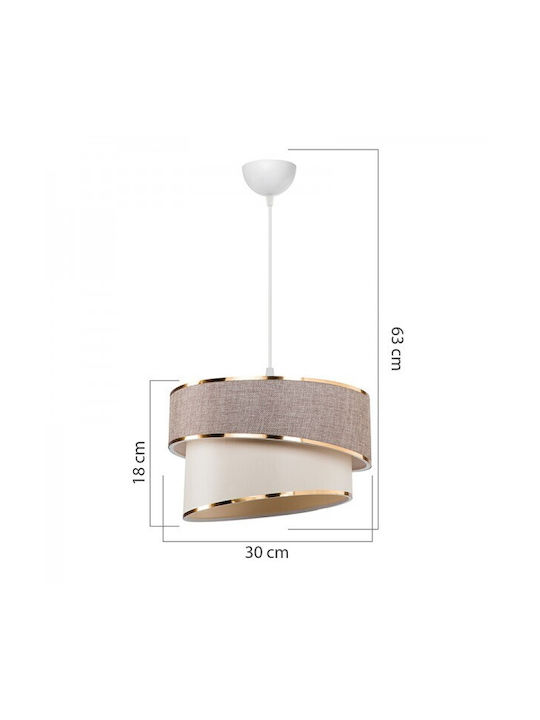 Pakketo Loopy Pendant Light Beige with Socket E27 30x63cm