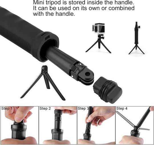 Puluz 3-Way Foldable Selfie Stick for DJI GoPro Insta360
