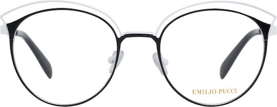 Emilio Pucci Women's Metal Prescription Eyeglass Frame Black EP5076 004