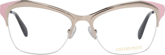 Emilio Pucci Women's Metal Prescription Eyeglass Frame Pink EP5074 033