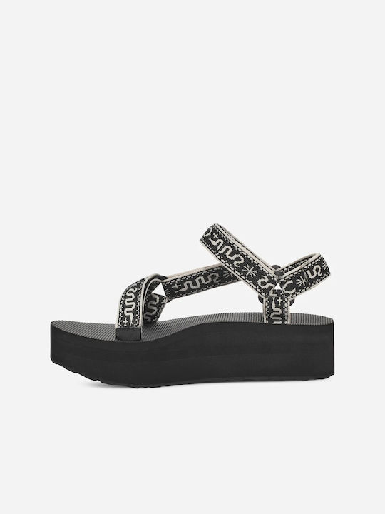 Flatform Universal Women's Flat Sandals Sporty Flatforms in Black Color