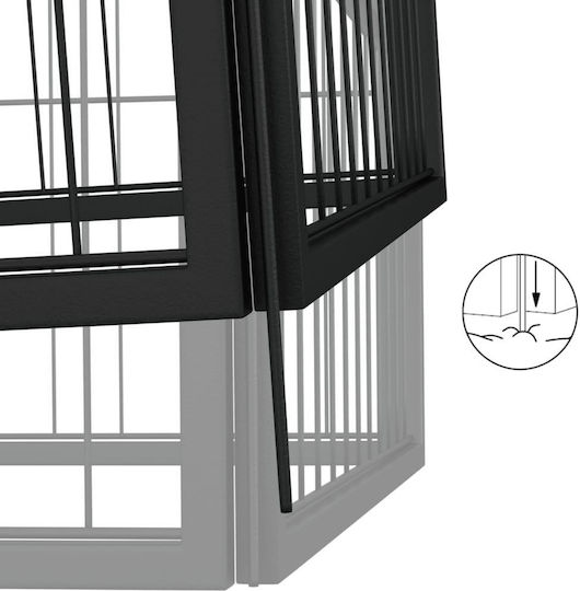 vidaXL Metal Dog Park with 4 Panels 100x100x50cm Black