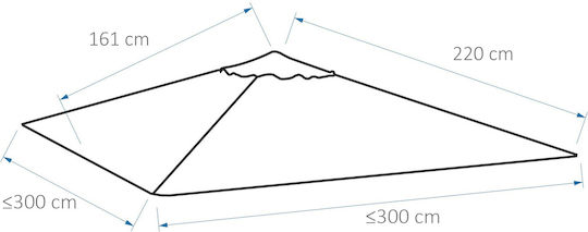 Outsunny Κάλυμμα για Κιόσκι Καφέ 3x3m