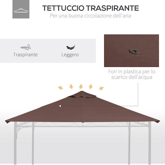 Outsunny Κάλυμμα για Κιόσκι Καφέ 3x3m