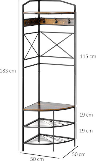 Мебел За Антре със Закачалка и Шкаф за Обувки 50x50x183см