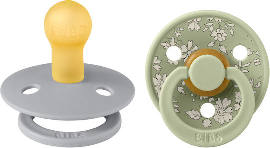 Bibs X Liberty Pacifiers Rubber Capel - Sage Mix for 0-6 months 2pcs