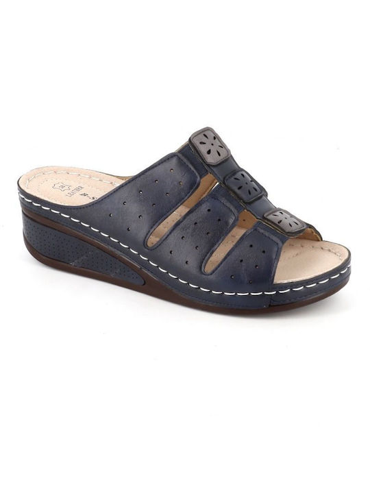 B-Soft Anatomic Women's Platform Wedge Sandals Blue