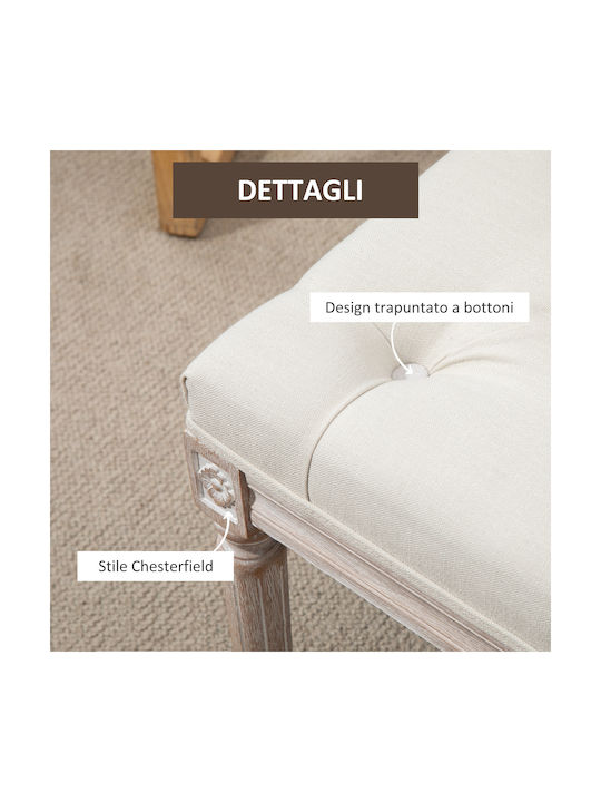 Wooden Beige Bench Stool 80x40x41cm