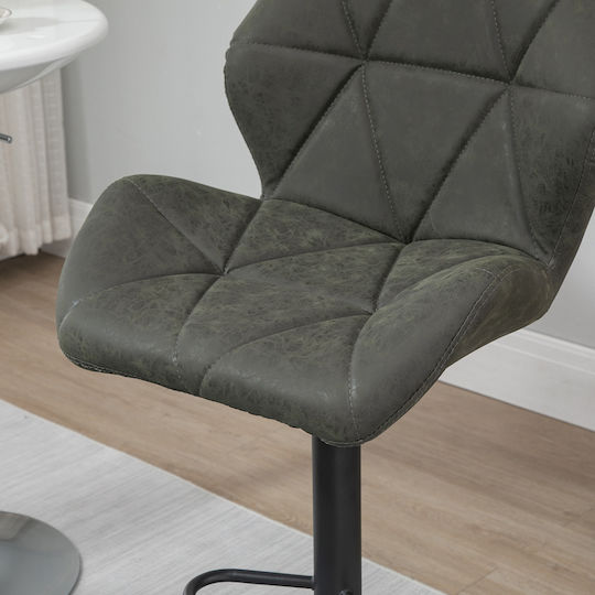 Табуретка Бар с облегалка и регулируема височина Сив 2бр 51.5x57x93-114см