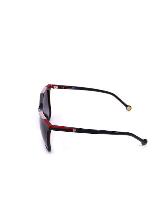 Carolina Herrera Woman Sunglasses With Black Horn-Rimmed Frame And Brown Gradient Lens SHE826 0700