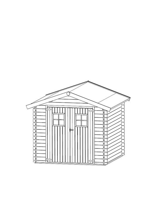 Wooden Garden Shed L2.46xW2.96xH2.38m