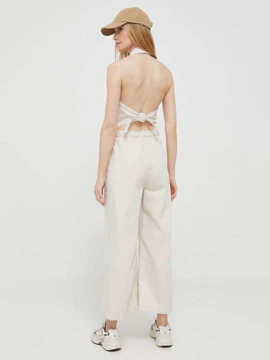 Larsa Women's Denim Sleeveless One-piece Suit Beige