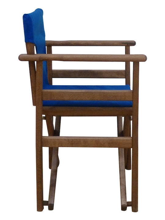 Director's Chair Wooden Torino Walnut / Blue 59x51x85cm
