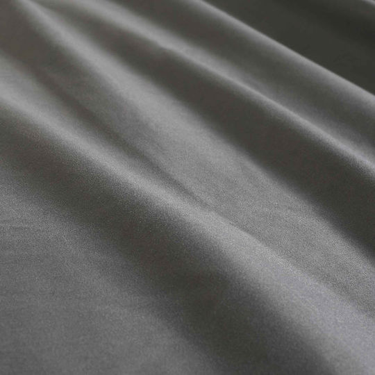 Cannon Stonewashed Σετ Σεντόνια Υπέρδιπλα με Λάστιχο 160x200+35εκ. Dark Gray (4τμχ)