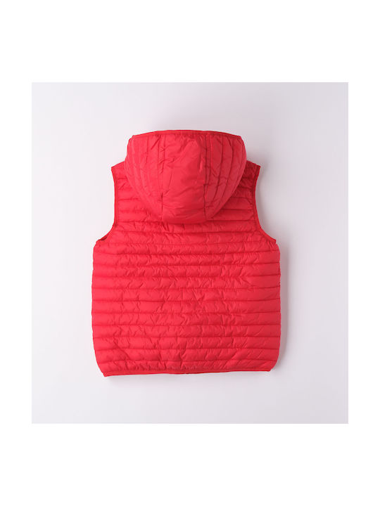 iDO Boys Quilted Coat Red Sleeveless with Ηood