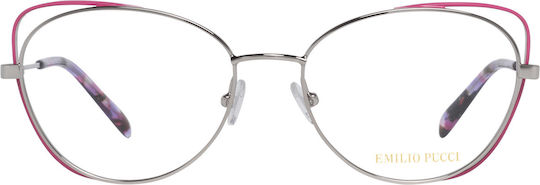 Emilio Pucci Weiblich Metallisch Brillenrahmen Silber EP5141 016