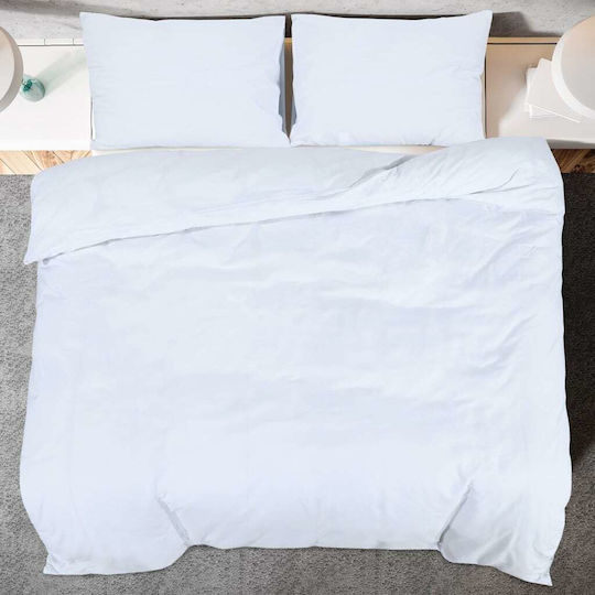 vidaXL Duvet Cover Set Single with Pillowcase 155x220 White