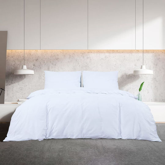 vidaXL Duvet Cover Set Single with Pillowcase 155x220 White