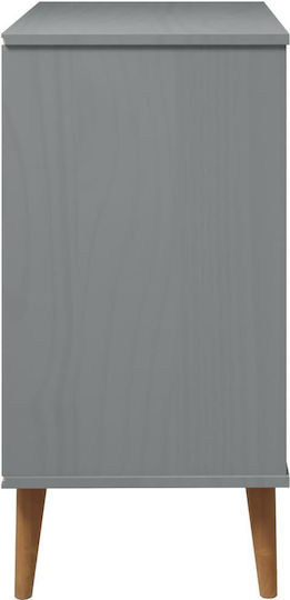 Comodă Dormitor Din Lemn Masiv Molde Cu 3 Sertare Gri 80x40x80 cm