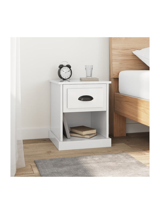 Wooden Bedside Table White 39x39x47.5cm